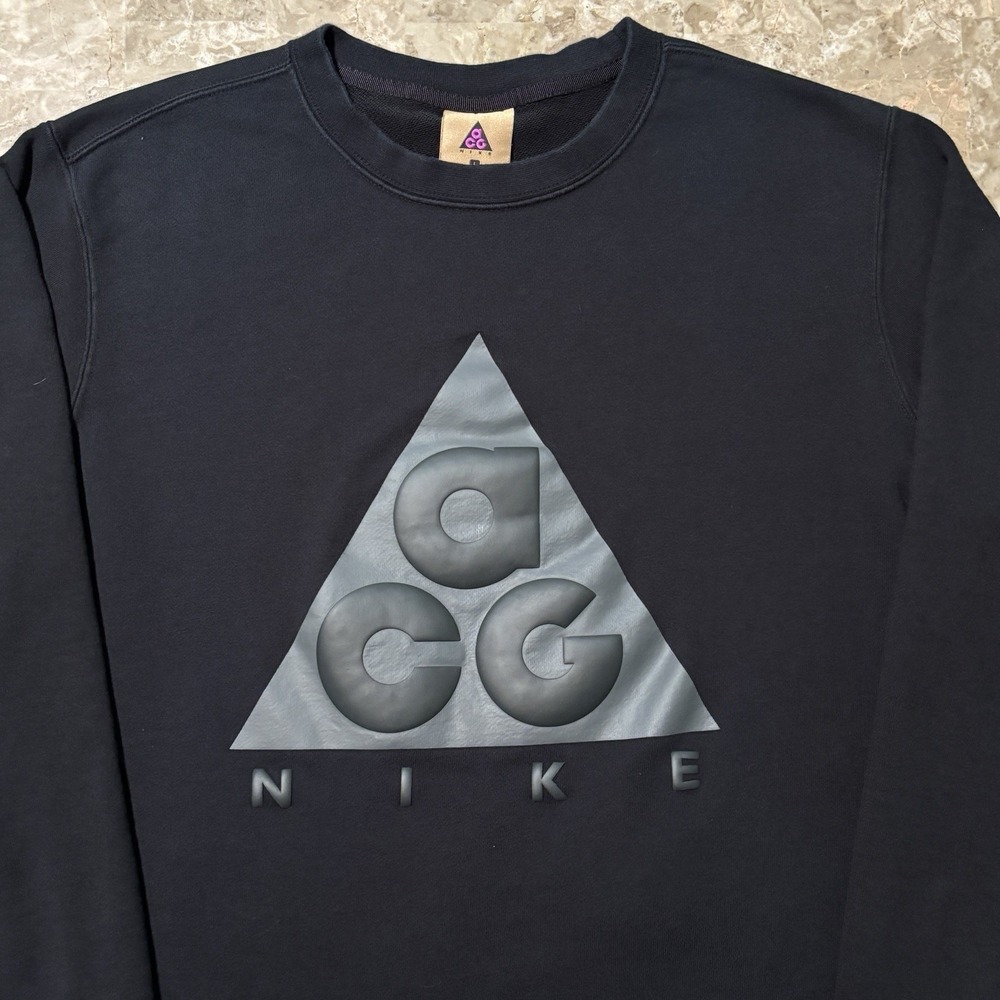 Nike ACG Sweatshirt Mens Large (21.5x26) Black Crewneck Long Sleeve AR8796